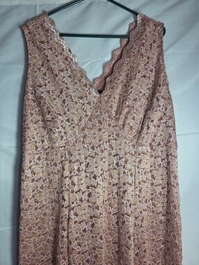 Lovely Grace 3xl Elegant Pink Lace Maxi Dress